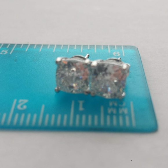 14k White Gold Stud Earrings Solid Gold 14k - Picture 10 of 15